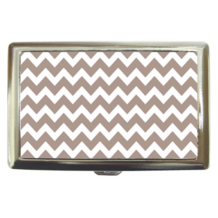 Beige Chevron Pattern Gifts Cigarette Money Case