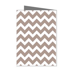 Beige Chevron Pattern Gifts Mini Greeting Cards (pkg Of 8) by GardenOfOphir