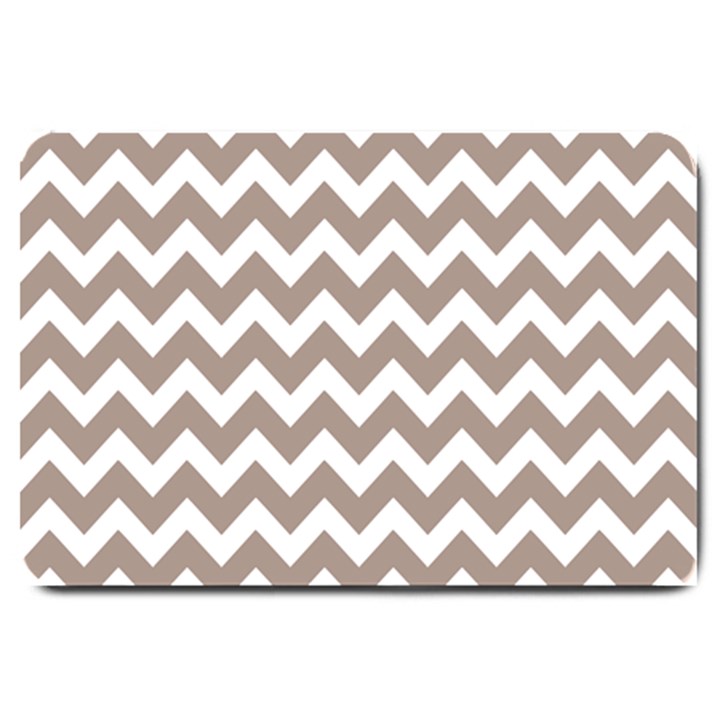 Beige Chevron Pattern Gifts Large Doormat