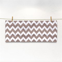 Beige Chevron Pattern Gifts Hand Towel by GardenOfOphir