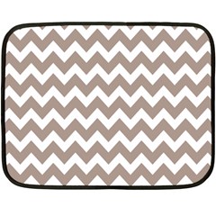 Beige Chevron Pattern Gifts Fleece Blanket (mini) by GardenOfOphir