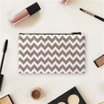 Beige Chevron Pattern Gifts Cosmetic Bag (Small) Back