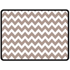 Beige Chevron Pattern Gifts Fleece Blanket (large) by GardenOfOphir