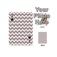 Beige Chevron Pattern Gifts Playing Cards 54 Designs (mini) by GardenOfOphir