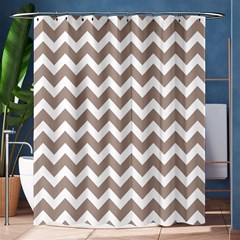 Beige Chevron Pattern Gifts Shower Curtain 60  X 72  (medium)  by GardenOfOphir