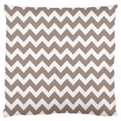 Beige Chevron Pattern Gifts Large Cushion Case (one Side) by GardenOfOphir