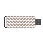 Beige Chevron Pattern Gifts Portable USB Flash (One Side) Front