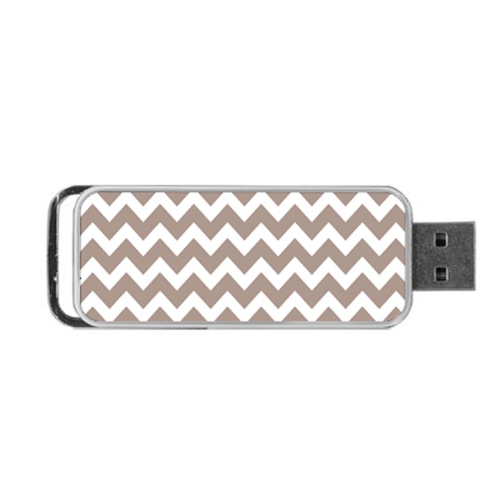 Beige Chevron Pattern Gifts Portable USB Flash (One Side)