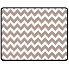 Beige Chevron Pattern Gifts Two Sides Fleece Blanket (medium) by GardenOfOphir