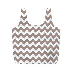 Beige Chevron Pattern Gifts Full Print Recycle Bag (m) by GardenOfOphir