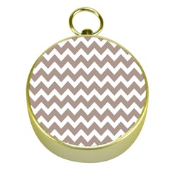 Beige Chevron Pattern Gifts Gold Compasses by GardenOfOphir