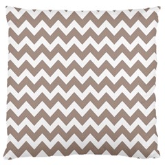 Beige Chevron Pattern Gifts Large Premium Plush Fleece Cushion Case (one Side) by GardenOfOphir