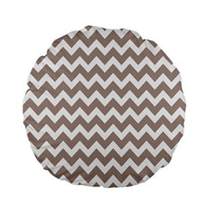 Beige Chevron Pattern Gifts Standard 15  Premium Flano Round Cushions by GardenOfOphir