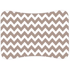 Beige Chevron Pattern Gifts Velour Seat Head Rest Cushion by GardenOfOphir