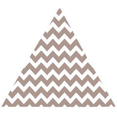 Beige Chevron Pattern Gifts Wooden Puzzle Triangle by GardenOfOphir