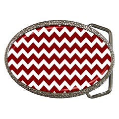 Red Chevron Pattern Gifts Belt Buckles by GardenOfOphir