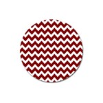 Red Chevron Pattern Gifts Magnet 3  (Round) Front