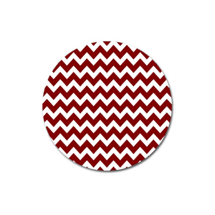 Red Chevron Pattern Gifts Magnet 3  (Round)