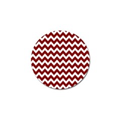 Red Chevron Pattern Gifts Golf Ball Marker by GardenOfOphir