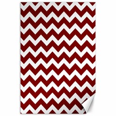 Red Chevron Pattern Gifts Canvas 24  X 36  by GardenOfOphir