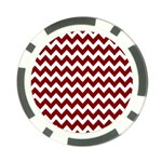 Red Chevron Pattern Gifts Poker Chip Card Guard Front