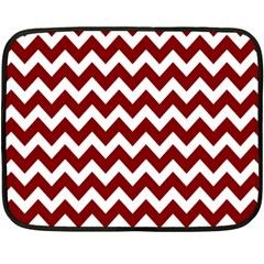 Red Chevron Pattern Gifts Two Sides Fleece Blanket (mini) by GardenOfOphir