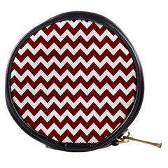 Red Chevron Pattern Gifts Mini Makeup Bag by GardenOfOphir