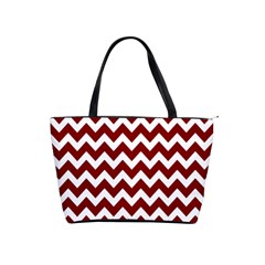 Red Chevron Pattern Gifts Classic Shoulder Handbag by GardenOfOphir