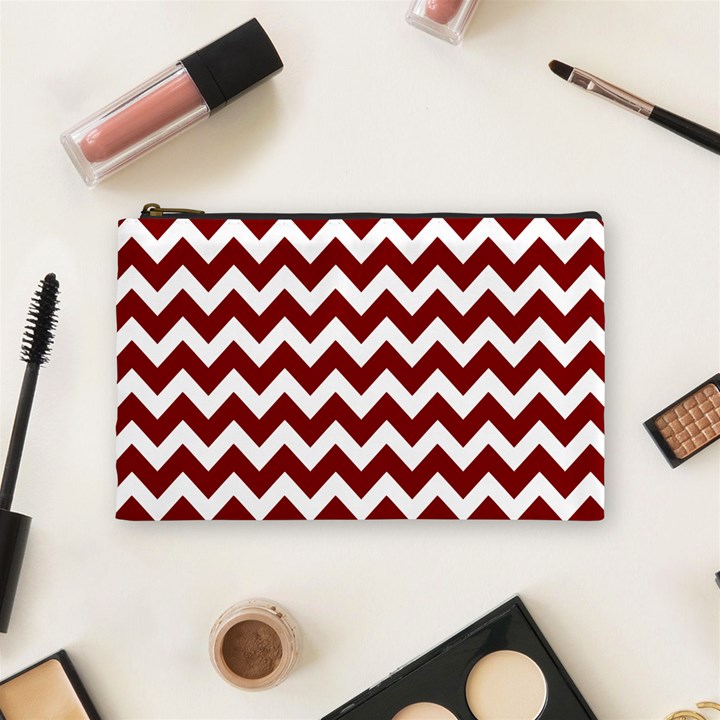 Red Chevron Pattern Gifts Cosmetic Bag (Medium)