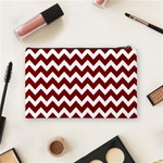 Red Chevron Pattern Gifts Cosmetic Bag (Medium) Back