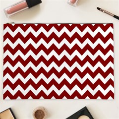 Red Chevron Pattern Gifts Cosmetic Bag (xxl) by GardenOfOphir