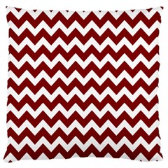 Red Chevron Pattern Gifts Large Premium Plush Fleece Cushion Case (two Sides) by GardenOfOphir