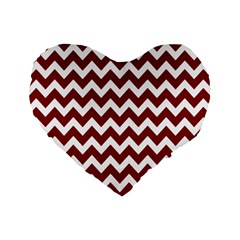 Red Chevron Pattern Gifts Standard 16  Premium Flano Heart Shape Cushions by GardenOfOphir