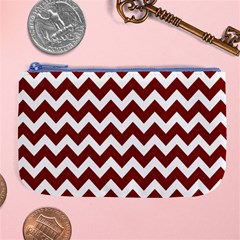 Red Chevron Pattern Gifts Large Coin Purse by GardenOfOphir