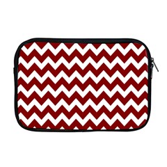 Red Chevron Pattern Gifts Apple Macbook Pro 17  Zipper Case by GardenOfOphir