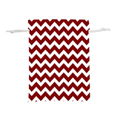 Red Chevron Pattern Gifts Lightweight Drawstring Pouch (l) by GardenOfOphir