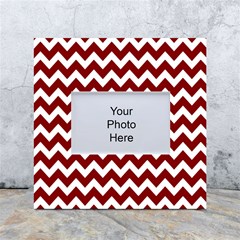 Red Chevron Pattern Gifts White Box Photo Frame 4  X 6  by GardenOfOphir