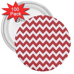 Coral Chevron Pattern Gifts 3  Buttons (100 Pack)  by GardenOfOphir