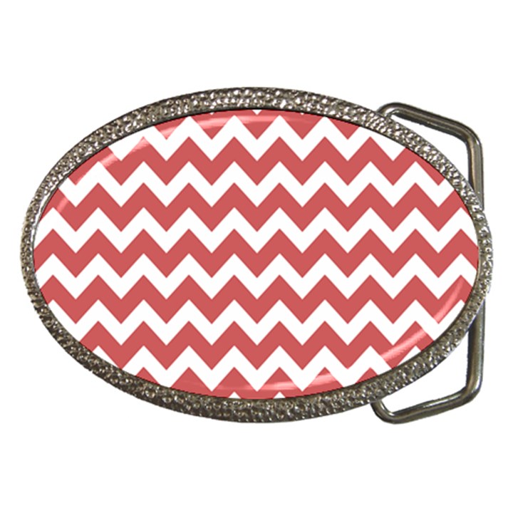 Coral Chevron Pattern Gifts Belt Buckles