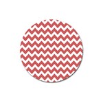 Coral Chevron Pattern Gifts Magnet 3  (Round) Front