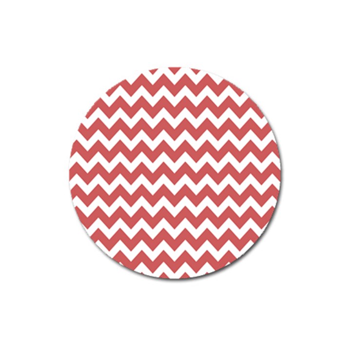 Coral Chevron Pattern Gifts Magnet 3  (Round)