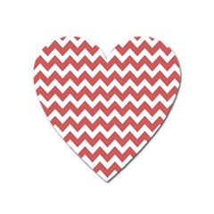 Coral Chevron Pattern Gifts Heart Magnet by GardenOfOphir