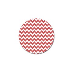 Coral Chevron Pattern Gifts Golf Ball Marker by GardenOfOphir