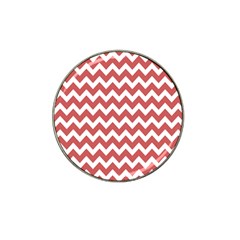 Coral Chevron Pattern Gifts Hat Clip Ball Marker by GardenOfOphir