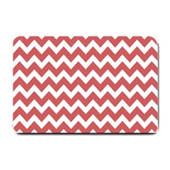 Coral Chevron Pattern Gifts Small Doormat by GardenOfOphir