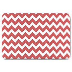 Coral Chevron Pattern Gifts Large Doormat by GardenOfOphir