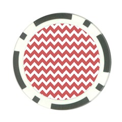 Coral Chevron Pattern Gifts Poker Chip Card Guard by GardenOfOphir