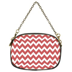 Coral Chevron Pattern Gifts Chain Purse (one Side) by GardenOfOphir