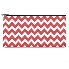 Coral Chevron Pattern Gifts Pencil Case by GardenOfOphir