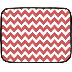 Coral Chevron Pattern Gifts Two Sides Fleece Blanket (mini) by GardenOfOphir